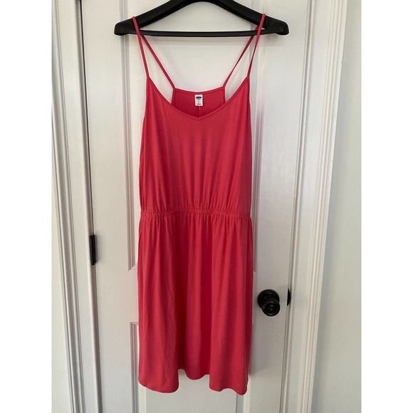 Old Navy Sleeveless Cami Knit Dress Large Lady Guava NEW - Picture 1 of 8